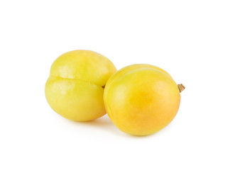 Fresh apricot isolated on white background.