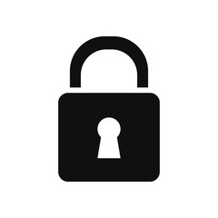 smartphone app buttons concept, security padlock icon, silhouette style