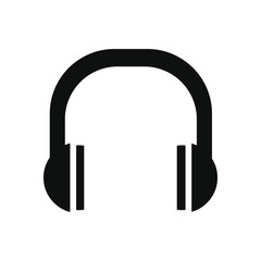 headphones icon, silhouette style