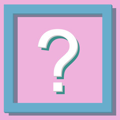 White Question mark in blue a box. Concept of Q&A, FAQ and uncertainty