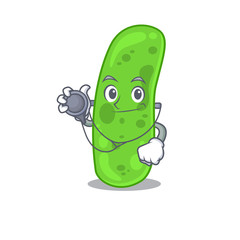 Propioni bacteia in doctor cartoon character with tools