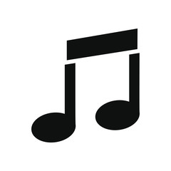 musical note icon, silhouette style