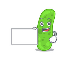 Propioni bacteia cartoon character design style with board