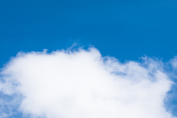 Beautiful white cloud isolated on blue sky background