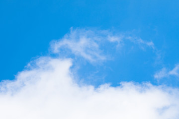 Beautiful white cloud isolated on blue sky background
