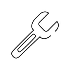 wrench tool icon, line style