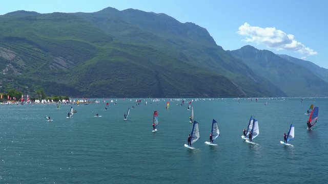 Lake Garda, Torbole Resort, Italy. Windsurfing, water sports