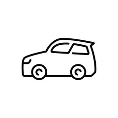 Eco car thin icon in trendy flat style isolated on white background. Symbol for your web site design, logo, app, UI. Vector illustration, EPS