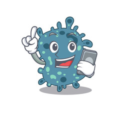 Rickettsia cartoon with character speaking on phone