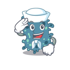 Sailor cartoon character of rickettsia with white hat