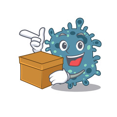 An picture of rickettsia cartoon design concept holding a box