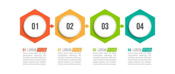 Minimal infographic template design with numbers 4 options or steps.