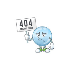 Sad face of collagen droplets cartoon character raised up 404 boards
