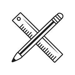 pencil and ruler icon, line style