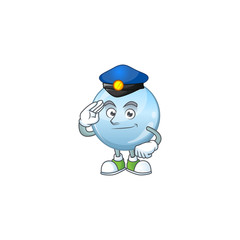 A dedicated Police officer of collagen droplets mascot design style
