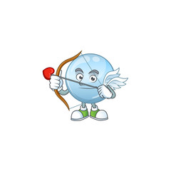 Charming picture of collagen droplets Cupid mascot design concept with arrow and wings