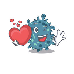 A sweet rickettsia cartoon character style with a heart