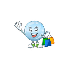 cartoon character concept of rich collagen droplets with shopping bags