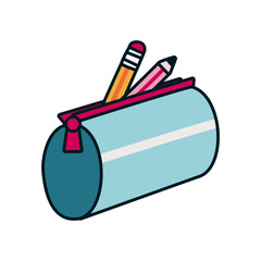 pencil case with colors icon, line and fill style