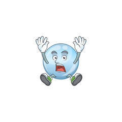 Collagen droplets cartoon character design showing shocking gesture