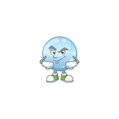 Collagen droplets mascot design style with grinning face
