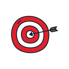 target and arrow icon, line and fill style