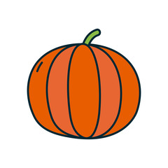 pumpkin icon, line and fill style