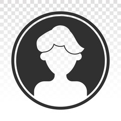 Male user account profile circle flat icon on a transparent background