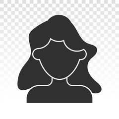 female user account flat icons for apps and websites