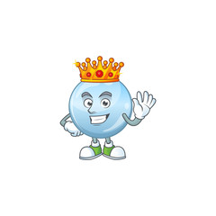 The Charismatic King of collagen droplets cartoon character design wearing gold crown