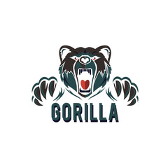 Gorilla mascot sport logo, emblem, illustration Gorilla Shield Logo - King Kong Vector