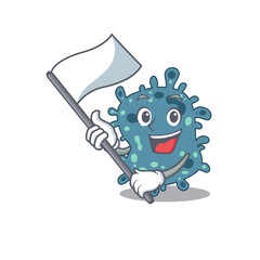 A nationalistic rickettsia mascot character design with flag