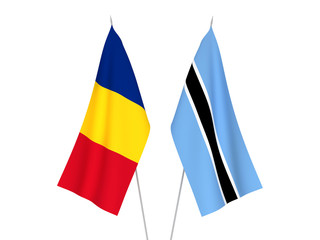 Romania and Botswana flags