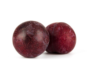 Fresh America red plum isolated on white background.