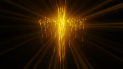 Falling Golden Rain Light Ray Holy Cross Background