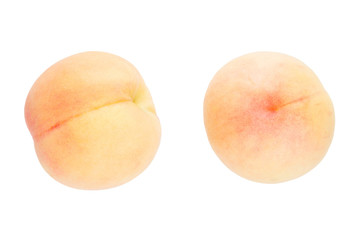 Fresh honey peach isolated on white background.