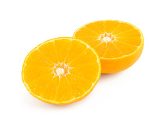 Fresh Japanese Ehime Prefecture orange isolated on white background.