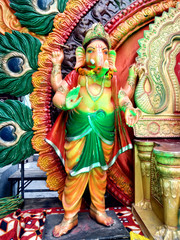 Ganesha statue in a large standing position. Ganesh is the god of success.