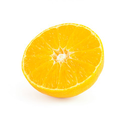 Fresh Japanese Ehime Prefecture orange isolated on white background.