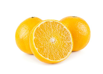 Fresh Japanese Ehime Prefecture orange isolated on white background.