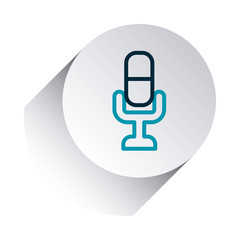 smartphone app buttons concept, microphone icon, line gradient style