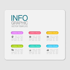 Vector iInfographic template for business, presentations, web design, 6 options.