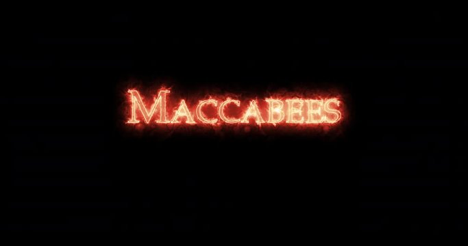 Maccabees written with fire. Loop