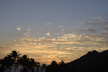 sunset in the mountains of Hawaii