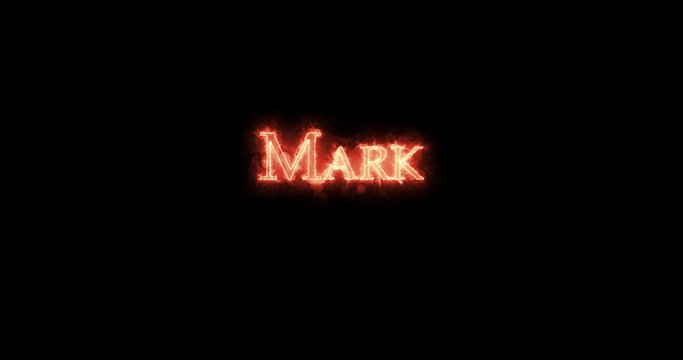 Mark written with fire. Loop