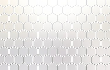 Hexagon light subtle geometric background. White abstract simple pattern.