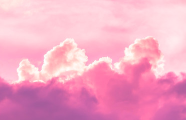 bright pink fume clouds in sky