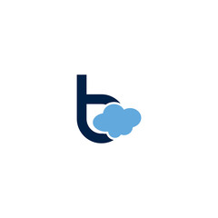 Initial letter B logo with flat cloud element. Creative design template can be used for web, mobile design, company and icon. Vector illustration idea in lowercase isolated on white background.