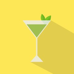flat design of green cocktail