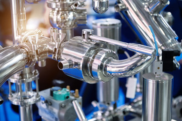 Obraz premium Bright shiny stainless steel piping. S